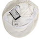 White Cotton Blend Leather Trim Flat Men Cap Hat