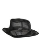 Black Silk Mesh Bucket Men Fisherman Cap Hat