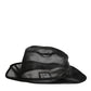 Black Silk Mesh Bucket Men Fisherman Cap Hat