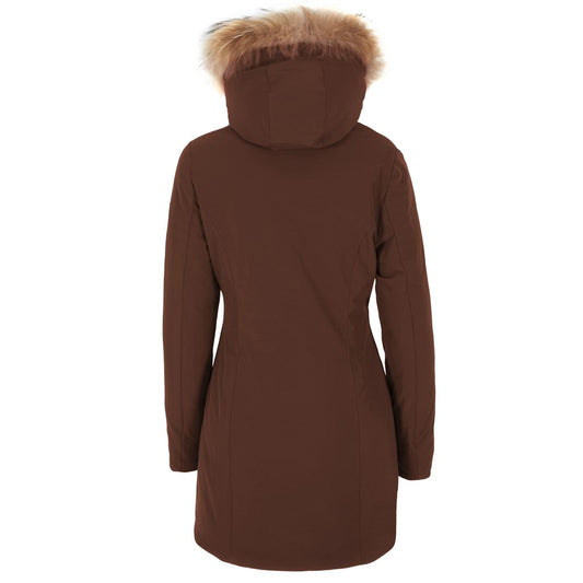 Brown Nylon Jackets & Coat