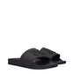 Black Cotton Slippers