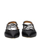 Black Leather Flats