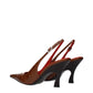 Brown Leather High Heel Pumps