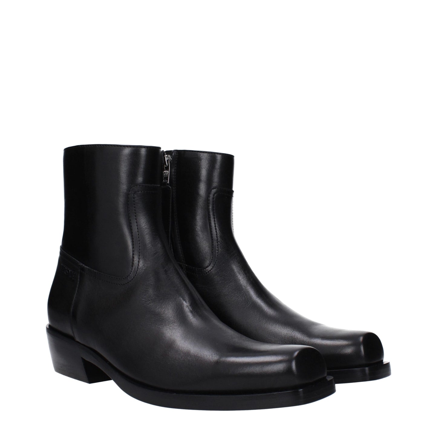 Black Leather Ankle Boots