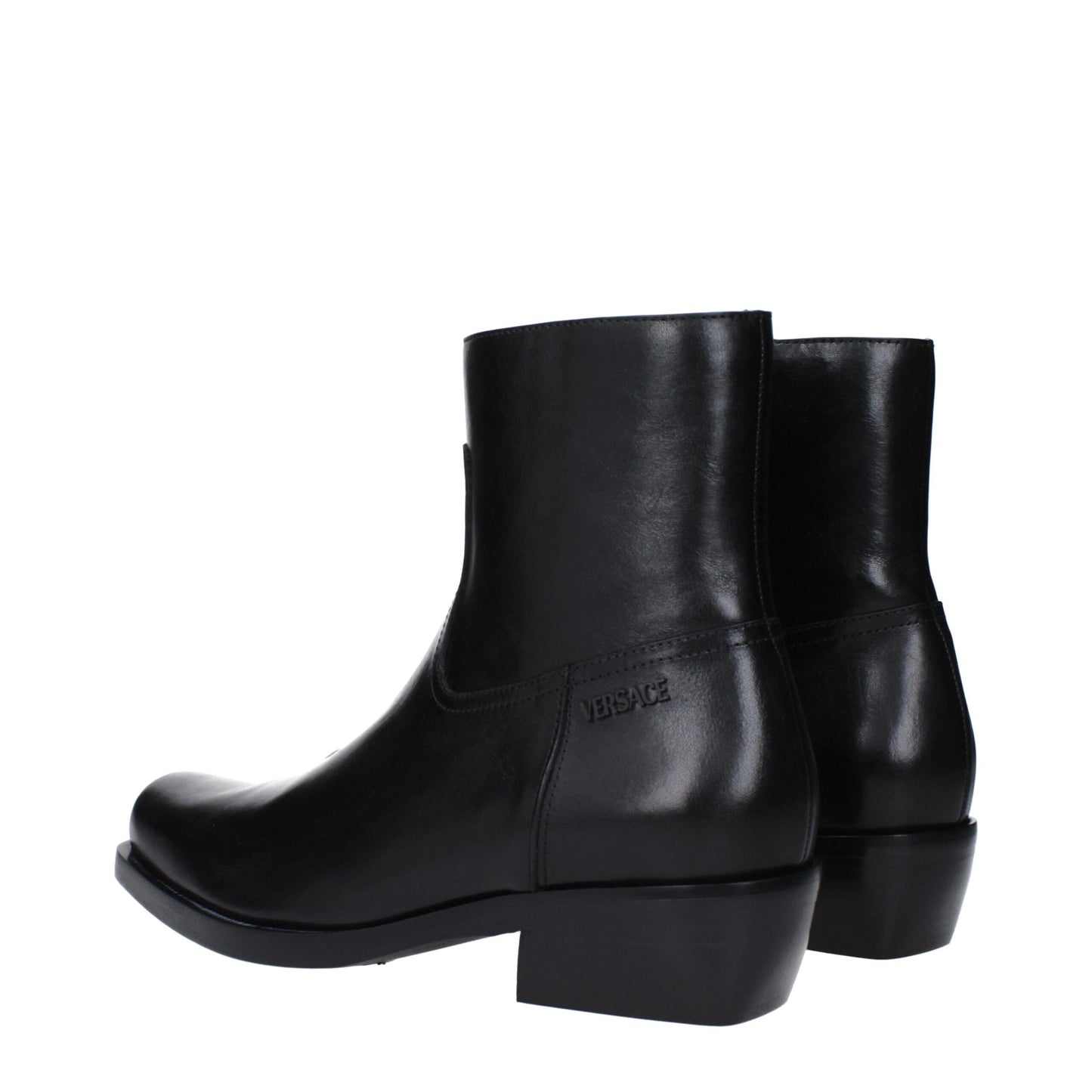 Black Leather Ankle Boots