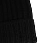 Black Cashmere Knitted Beanie Capello Men One Size Hat