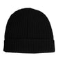 Black Cashmere Knitted Beanie Capello Men One Size Hat