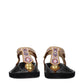 Beige Leather Flip-Flop Sandals