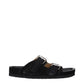 Black Leather Slippers