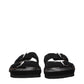 Black Leather Slippers
