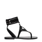 Black Leather Flip-Flop Sandals