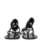 Black Leather Flip-Flop Sandals