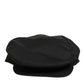 Black Cotton Stretch Newsboy Cloth Capello Hat