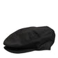 Black Cotton Stretch Newsboy Cloth Capello Hat