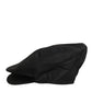 Black Cotton Stretch Newsboy Cloth Capello Hat