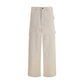 Beige Cotton Cargo Pants