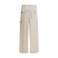 Beige Cotton Cargo Pants