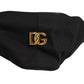 Black Cotton Dg Logo Newsboy Cloth Capello Hat