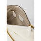 Cream Leather Clutch Bag