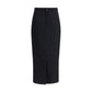 Black Fleece Wool Long Skirt
