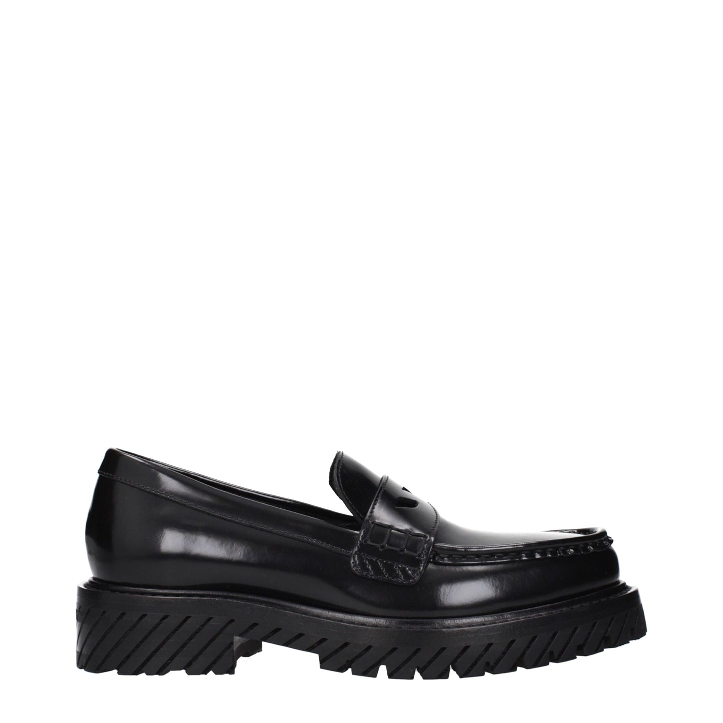 Black Leather Slip-On Loafers