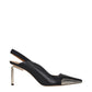 Black Leather High Heel Pumps