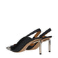 Black Leather High Heel Pumps