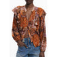 Orange Viscose Women Shirt