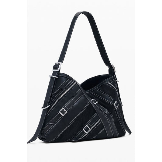 Nero Polyurethane Women Shoulder Bag