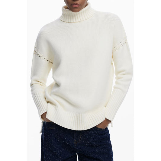 White Cotton Women Sweater