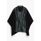 Black Polyester Women Poncho