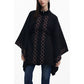 Black Polyester Women Poncho