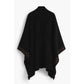 Black Polyester Women Poncho