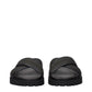 Green Fabric Flat Sandals
