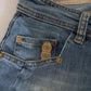 Blue Washed Mid Waist Skinny Casual Denim Pants