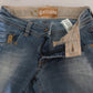 Blue Washed Mid Waist Skinny Casual Denim Pants