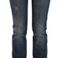 Blue Washed Boot Cut Casual Denim Pants Jeans