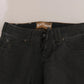 Black Washed Low Waist Regular Leg Denim Pants