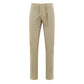 Beige Cotton Casual Pants