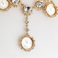 Gold Crystal Clock Pendant Statement Jewelry Necklace