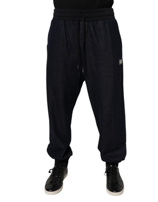 Black Cotton Blend Men Jogger Trouser Pants