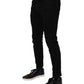 Black Cotton Stretch Skinny Men Denim Jeans