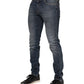 Blue Washed Cotton Skinny Men Denim Jeans