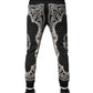 Black Cotton Bandana Jogger Sweatpants Pants