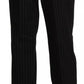 Black High Waist Straight Dress Trouser Pants