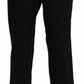 Black High Waist Straight Dress Trouser Pants