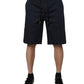 Navy Blue Cotton Stretch Men Bermuda Shorts