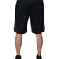 Navy Blue Cotton Stretch Men Bermuda Shorts
