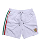 White Logo Polyester Men Beachwear Swimwear
