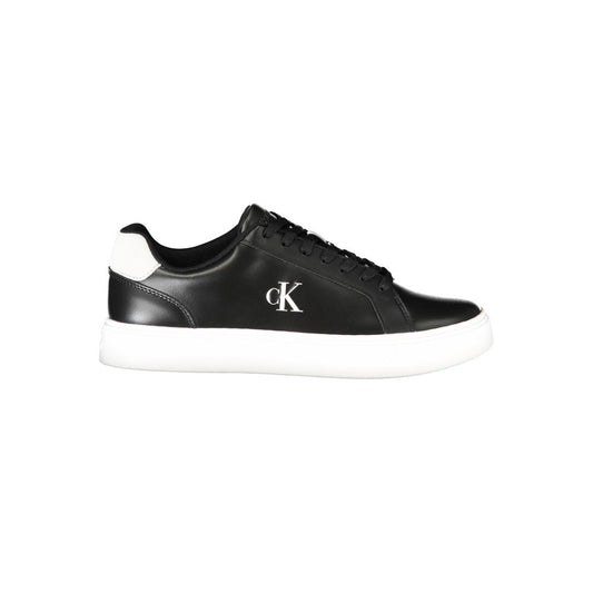 Black Polyurethane Men Sneaker